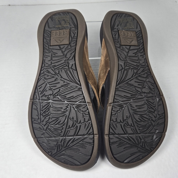 Men's Reef Pacific Le Java Brown Leather Comfort Flip-Flop Sandals EU 39 US 7 - Picture 3 of 4